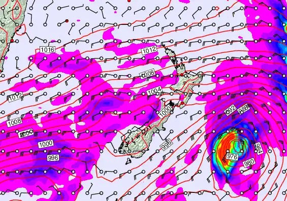 New Zealand forecast chart for Wednesday, April 15th, 2026 at 12:00 PM