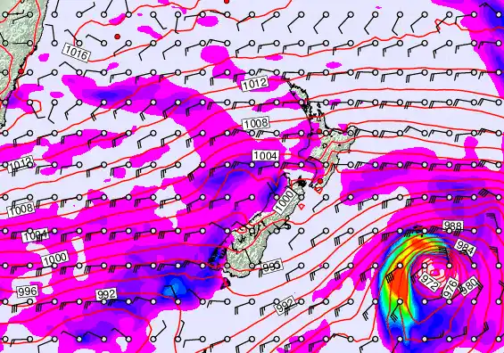 New Zealand forecast chart for Wednesday, April 15th, 2026 at 6:00 PM