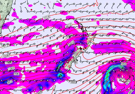 New Zealand forecast chart for Thursday, April 16th, 2026 at 12:00 AM
