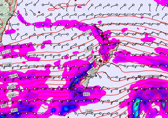 New Zealand forecast chart for Thursday, April 16th, 2026 at 6:00 AM