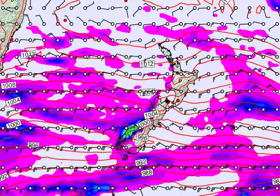 New Zealand forecast chart for Thursday, April 16th, 2026 at 6:00 PM