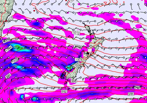 New Zealand forecast chart for Friday, April 17th, 2026 at 12:00 AM