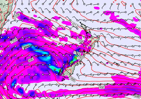 New Zealand forecast chart for Friday, April 17th, 2026 at 6:00 AM