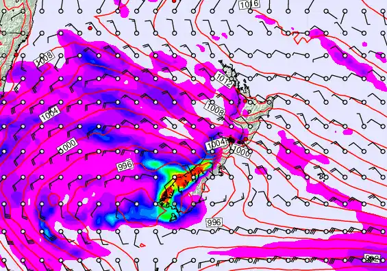 New Zealand forecast chart for Friday, April 17th, 2026 at 12:00 PM