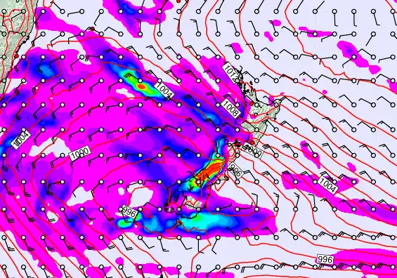 New Zealand forecast chart for Friday, April 17th, 2026 at 6:00 PM
