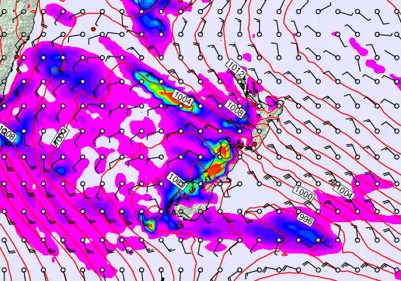New Zealand forecast chart for Saturday, April 18th, 2026 at 12:00 AM