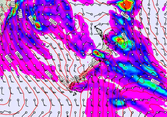 New Zealand forecast chart for Sunday, April 19th, 2026 at 12:00 PM