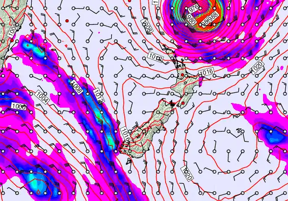 New Zealand forecast chart for Friday, April 10th, 2026 at 6:00 PM