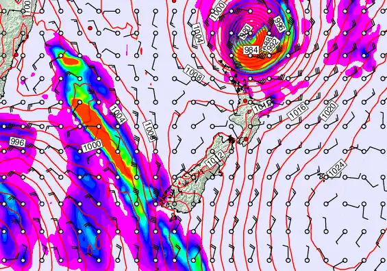 New Zealand forecast chart for Saturday, April 11th, 2026 at 6:00 AM