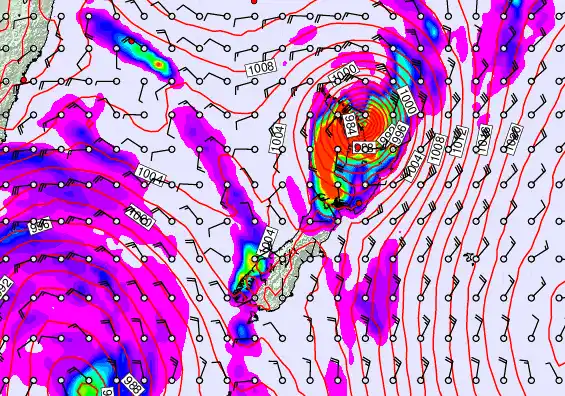 New Zealand forecast chart for Sunday, April 12th, 2026 at 12:00 AM
