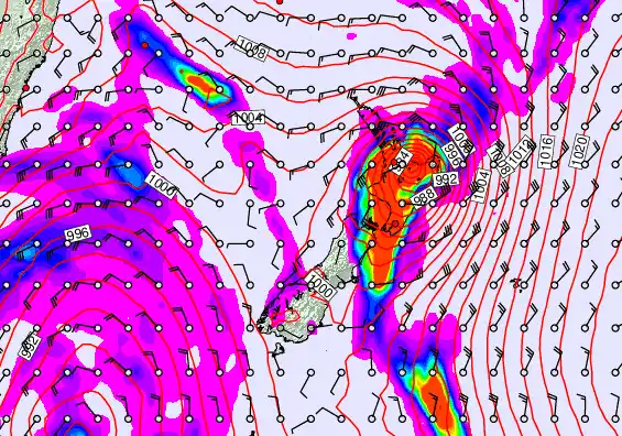 New Zealand forecast chart for Sunday, April 12th, 2026 at 6:00 AM