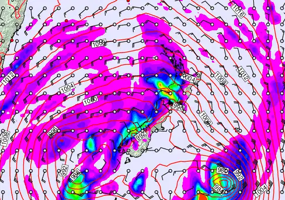 New Zealand forecast chart for Monday, April 13th, 2026 at 6:00 AM