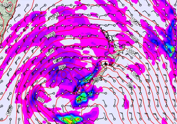 New Zealand forecast chart for Monday, April 13th, 2026 at 6:00 PM