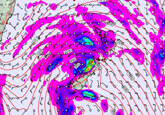New Zealand forecast chart for Tuesday, April 14th, 2026 at 6:00 AM