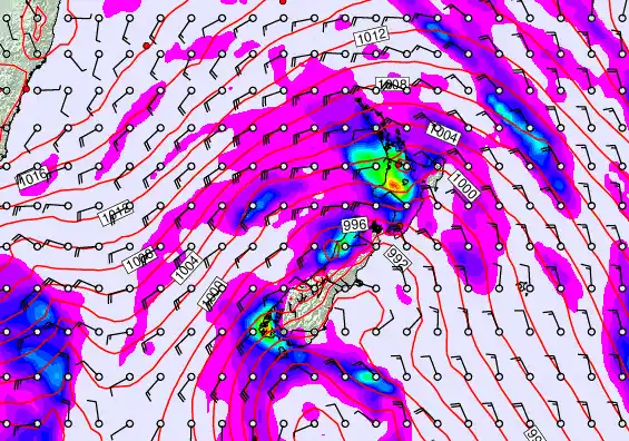 New Zealand forecast chart for Tuesday, April 14th, 2026 at 12:00 PM