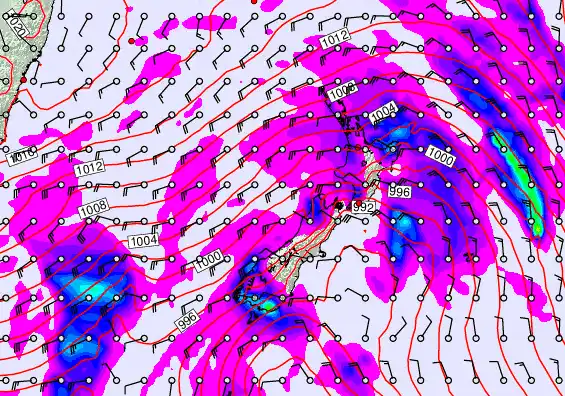 New Zealand forecast chart for Tuesday, April 14th, 2026 at 6:00 PM