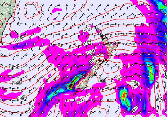 New Zealand forecast chart for Wednesday, April 15th, 2026 at 6:00 AM