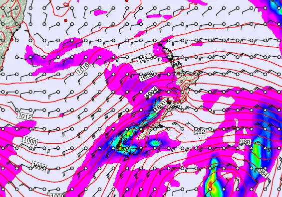 New Zealand forecast chart for Wednesday, April 15th, 2026 at 12:00 PM