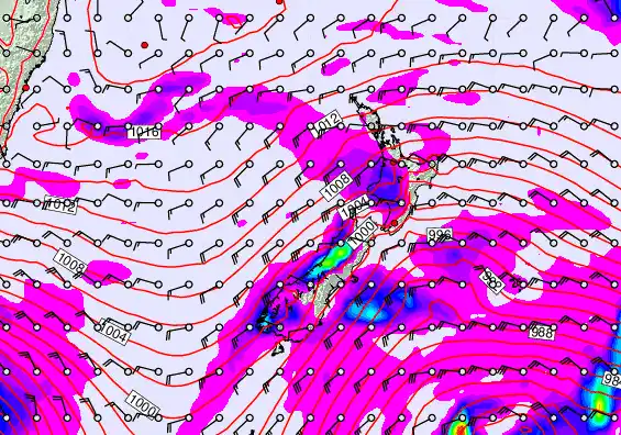 New Zealand forecast chart for Wednesday, April 15th, 2026 at 6:00 PM
