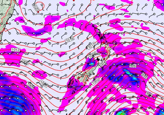 New Zealand forecast chart for Thursday, April 16th, 2026 at 12:00 AM