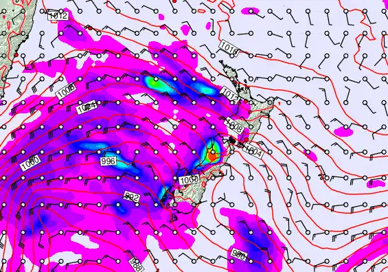 New Zealand forecast chart for Friday, April 17th, 2026 at 6:00 AM