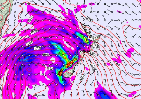 New Zealand forecast chart for Friday, April 17th, 2026 at 12:00 PM