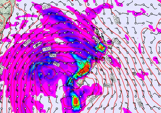 New Zealand forecast chart for Friday, April 17th, 2026 at 6:00 PM