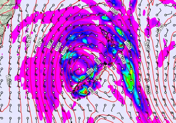 New Zealand forecast chart for Saturday, April 18th, 2026 at 6:00 PM