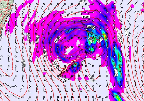 New Zealand forecast chart for Sunday, April 19th, 2026 at 6:00 AM