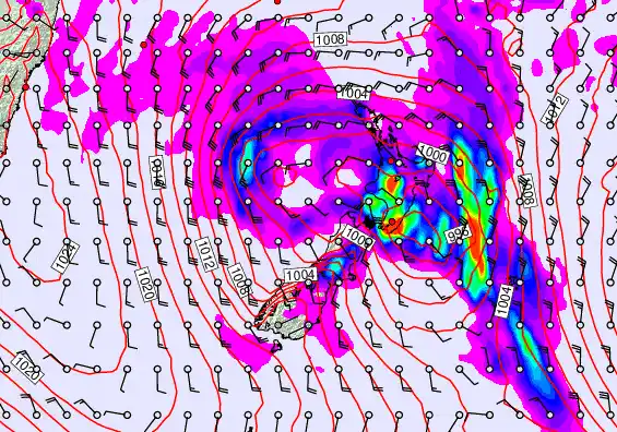 New Zealand forecast chart for Sunday, April 19th, 2026 at 12:00 PM