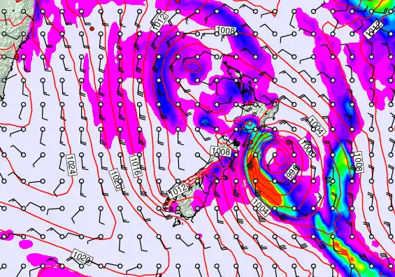 New Zealand forecast chart for Monday, April 20th, 2026 at 12:00 AM