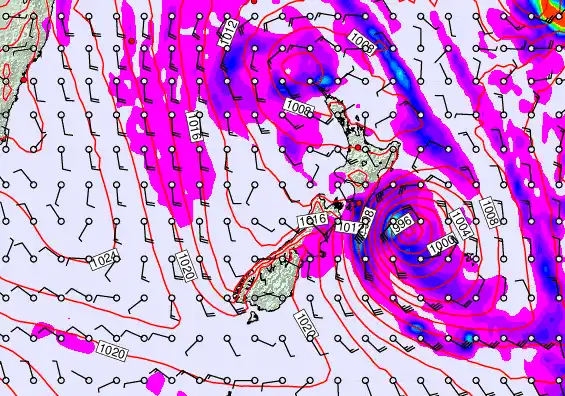 New Zealand forecast chart for Monday, April 20th, 2026 at 12:00 PM