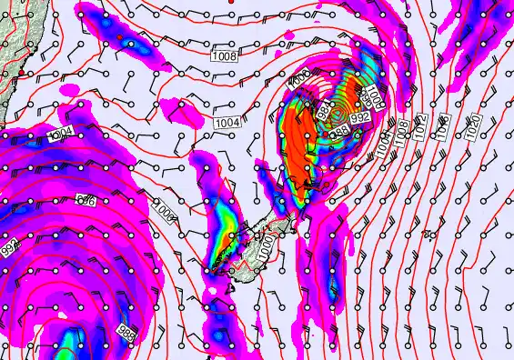 New Zealand forecast chart for Sunday, April 12th, 2026 at 12:00 AM