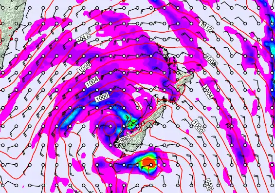 New Zealand forecast chart for Tuesday, April 14th, 2026 at 12:00 AM