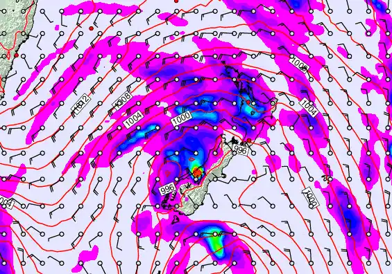New Zealand forecast chart for Tuesday, April 14th, 2026 at 6:00 AM