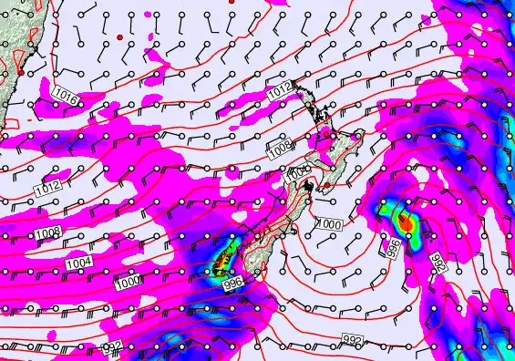 New Zealand forecast chart for Wednesday, April 15th, 2026 at 6:00 AM