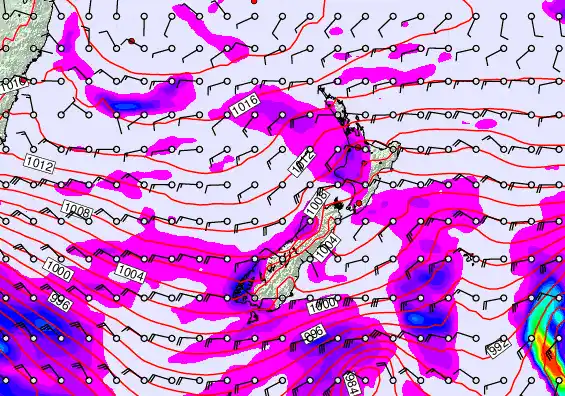 New Zealand forecast chart for Thursday, April 16th, 2026 at 12:00 AM
