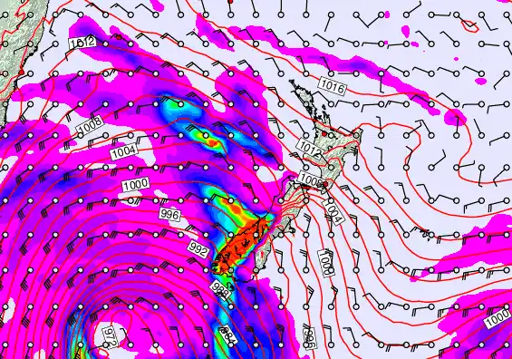 New Zealand forecast chart for Friday, April 17th, 2026 at 12:00 AM