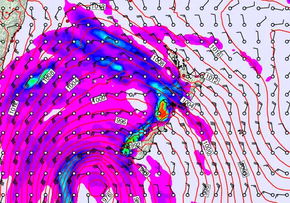 New Zealand forecast chart for Friday, April 17th, 2026 at 12:00 PM