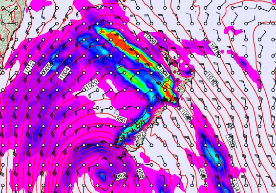 New Zealand forecast chart for Friday, April 17th, 2026 at 6:00 PM