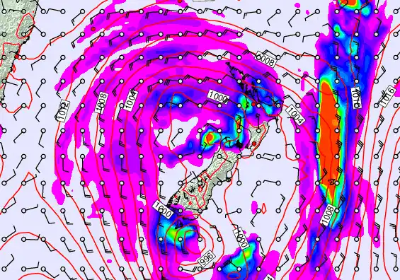 New Zealand forecast chart for Monday, April 20th, 2026 at 12:00 AM