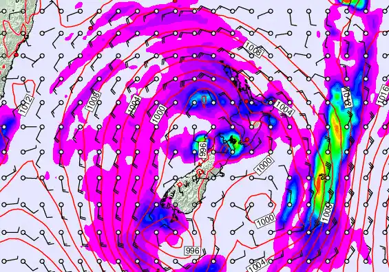 New Zealand forecast chart for Monday, April 20th, 2026 at 6:00 AM