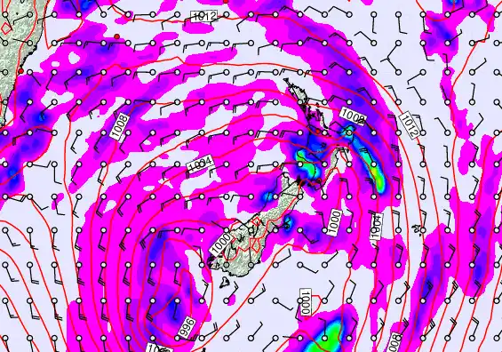 New Zealand forecast chart for Monday, April 20th, 2026 at 6:00 PM