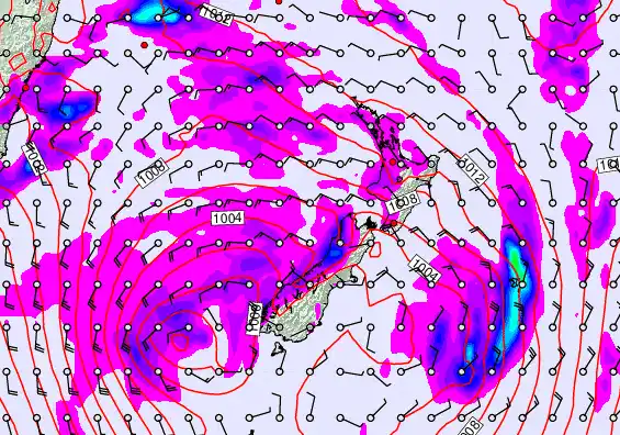 New Zealand forecast chart for Tuesday, April 21st, 2026 at 6:00 AM