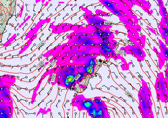 New Zealand forecast chart for Tuesday, April 14th, 2026 at 6:00 AM