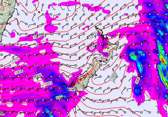 New Zealand forecast chart for Wednesday, April 15th, 2026 at 12:00 AM