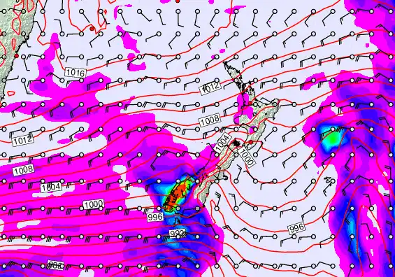 New Zealand forecast chart for Wednesday, April 15th, 2026 at 6:00 AM