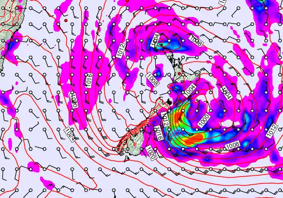 New Zealand forecast chart for Monday, April 20th, 2026 at 12:00 PM