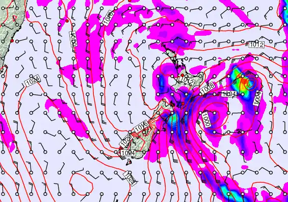 New Zealand forecast chart for Tuesday, April 21st, 2026 at 6:00 PM