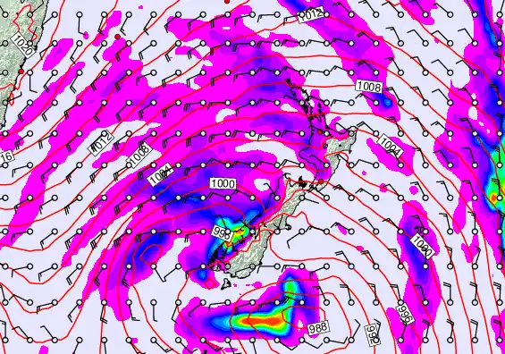 New Zealand forecast chart for Tuesday, April 14th, 2026 at 12:00 AM